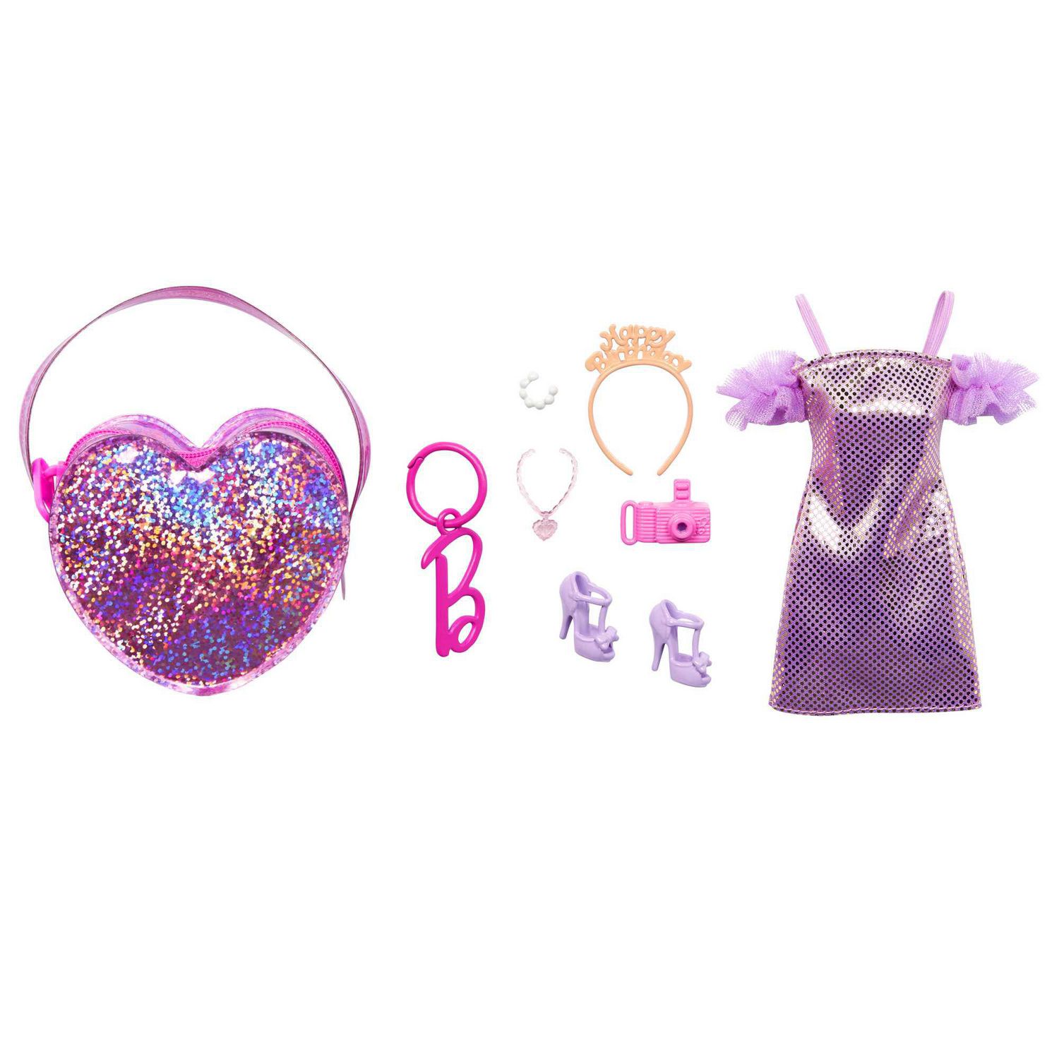 Maillot de bain 2 pièces rose paillettes pour poupée barbie  Violette-créations
