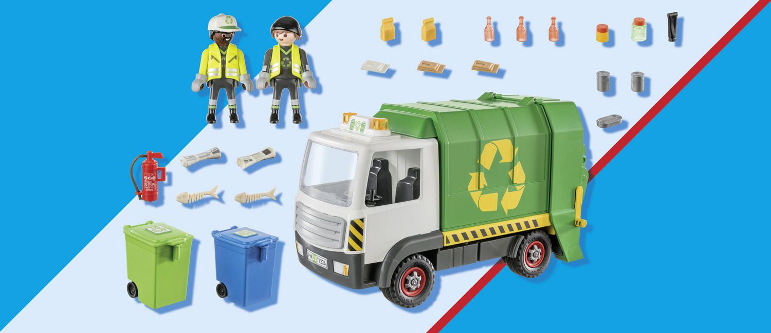 Playmobil green recycling truck playset cheap