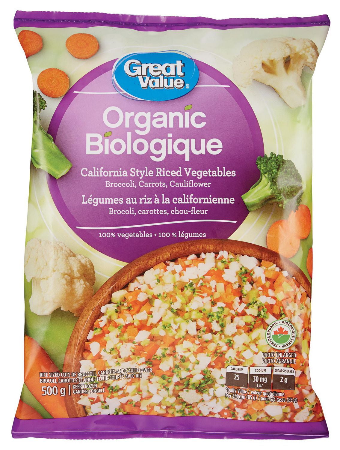 Great Value Organic California Style Riced Vegetables Walmart Canada