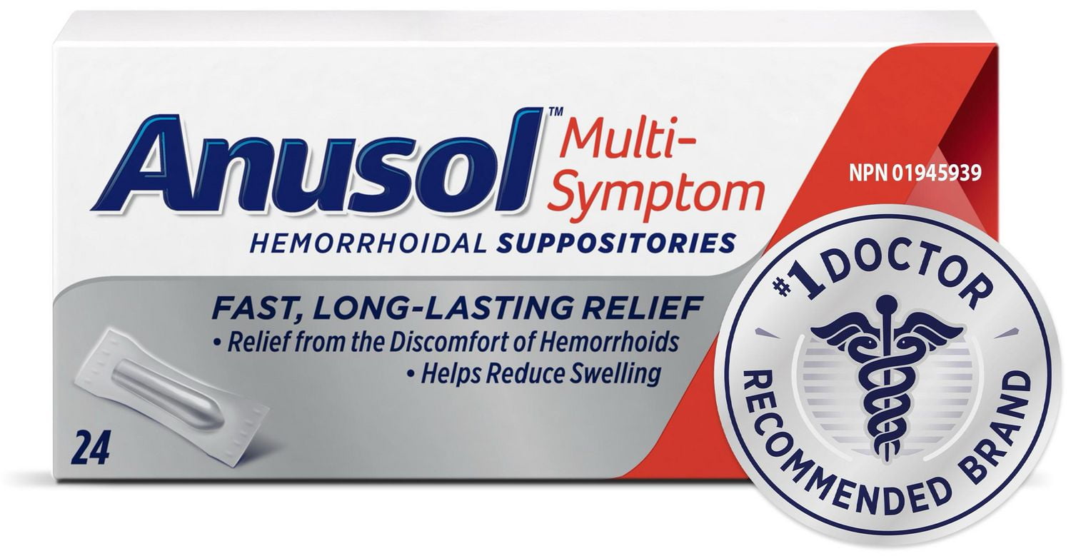 Anusol Multi-Symptom Hemorrhoid Pain Relief Suppositories, 24 Suppositories