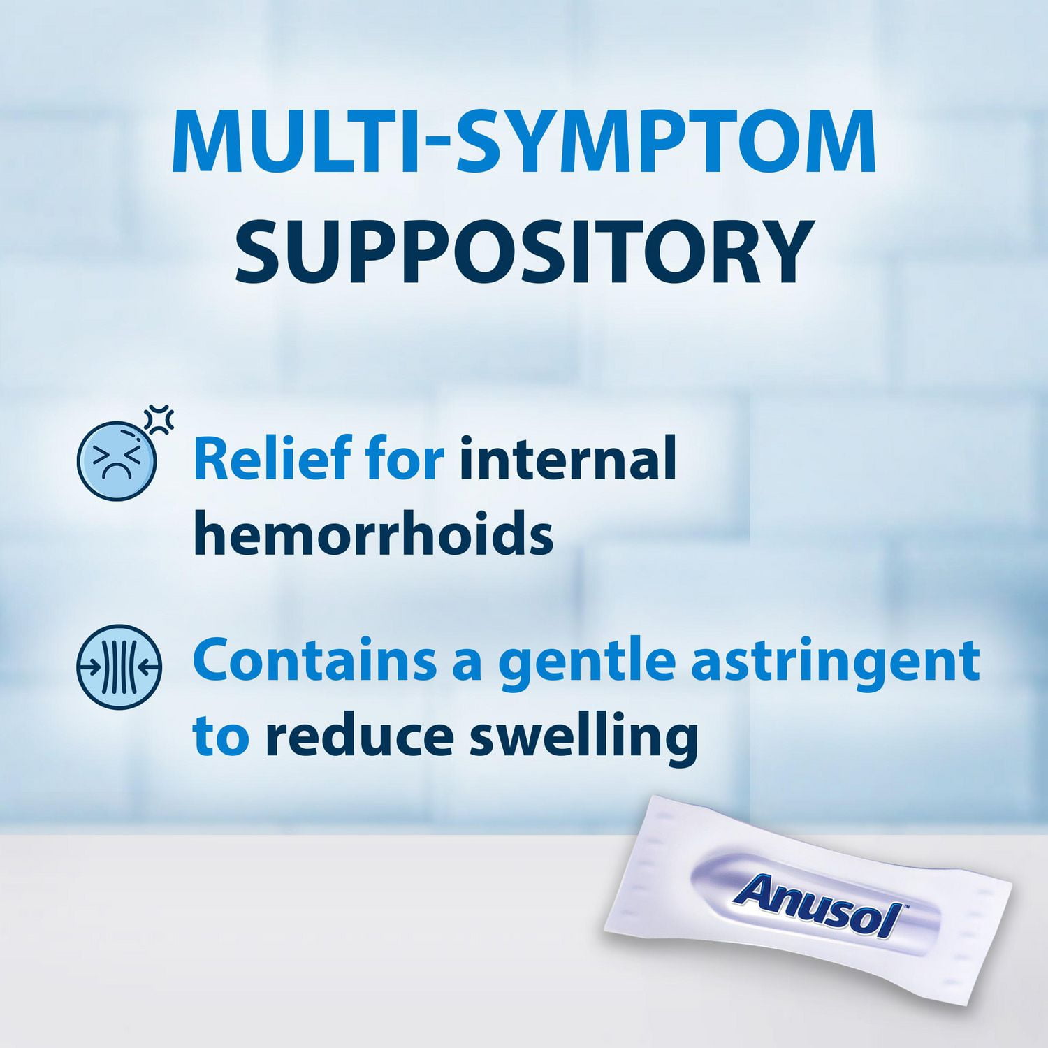 Anusol Multi-Symptom Hemorrhoid Pain Relief Suppositories, 24 Suppositories