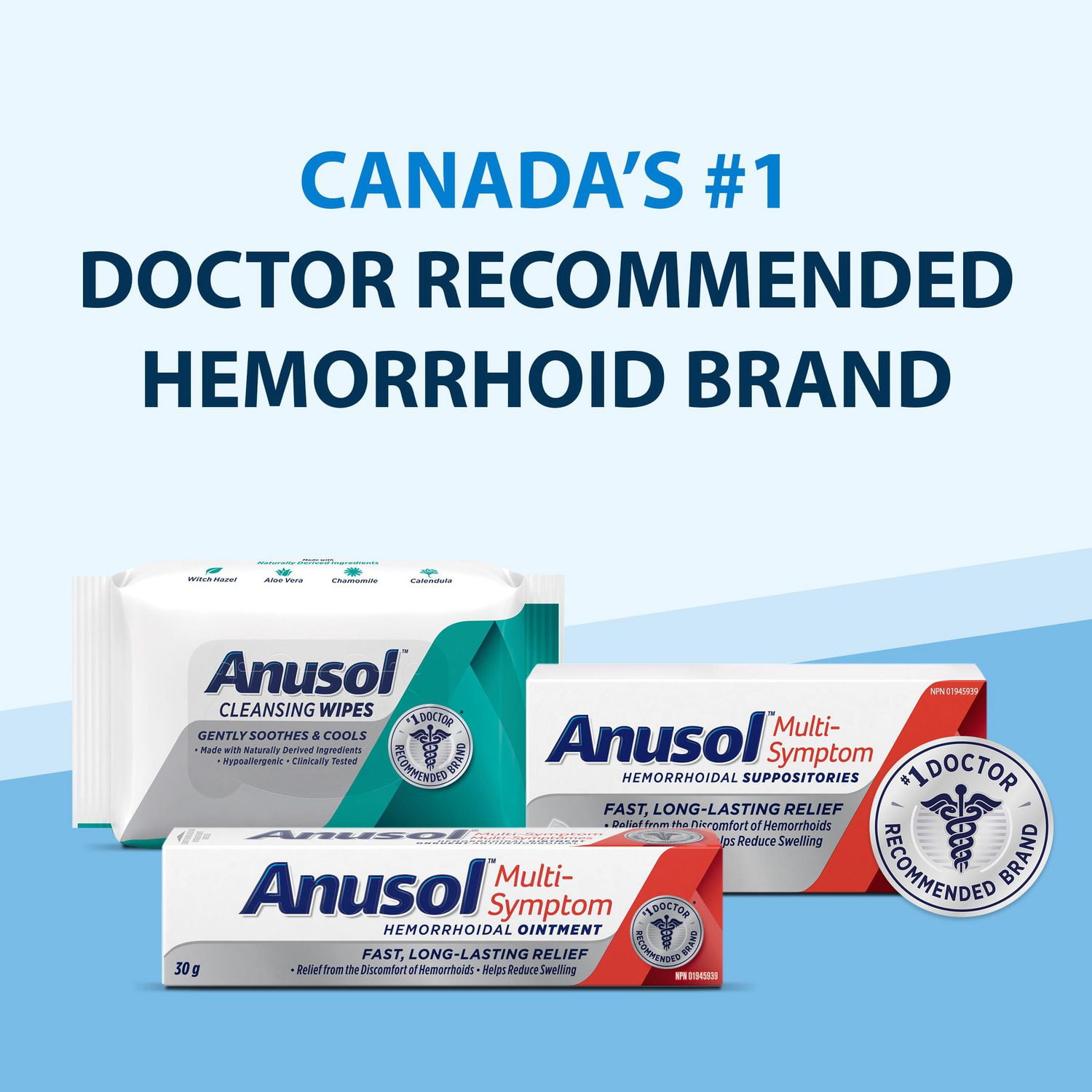Anusol Multi-Symptom Hemorrhoid Pain Relief Suppositories, 24 Suppositories