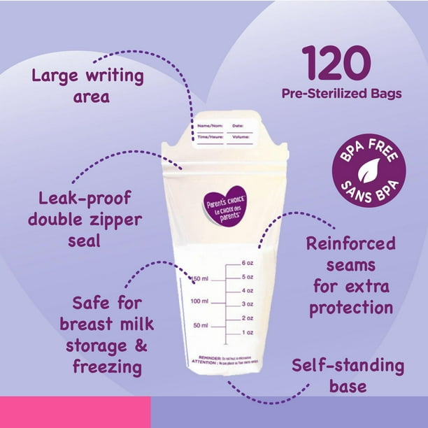 Sachets de conservation lait maternel 150 ml (40 pièces)
