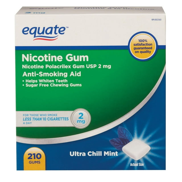 Equate Nicotine Gum Ultra Chill Mint 2mg 210ct