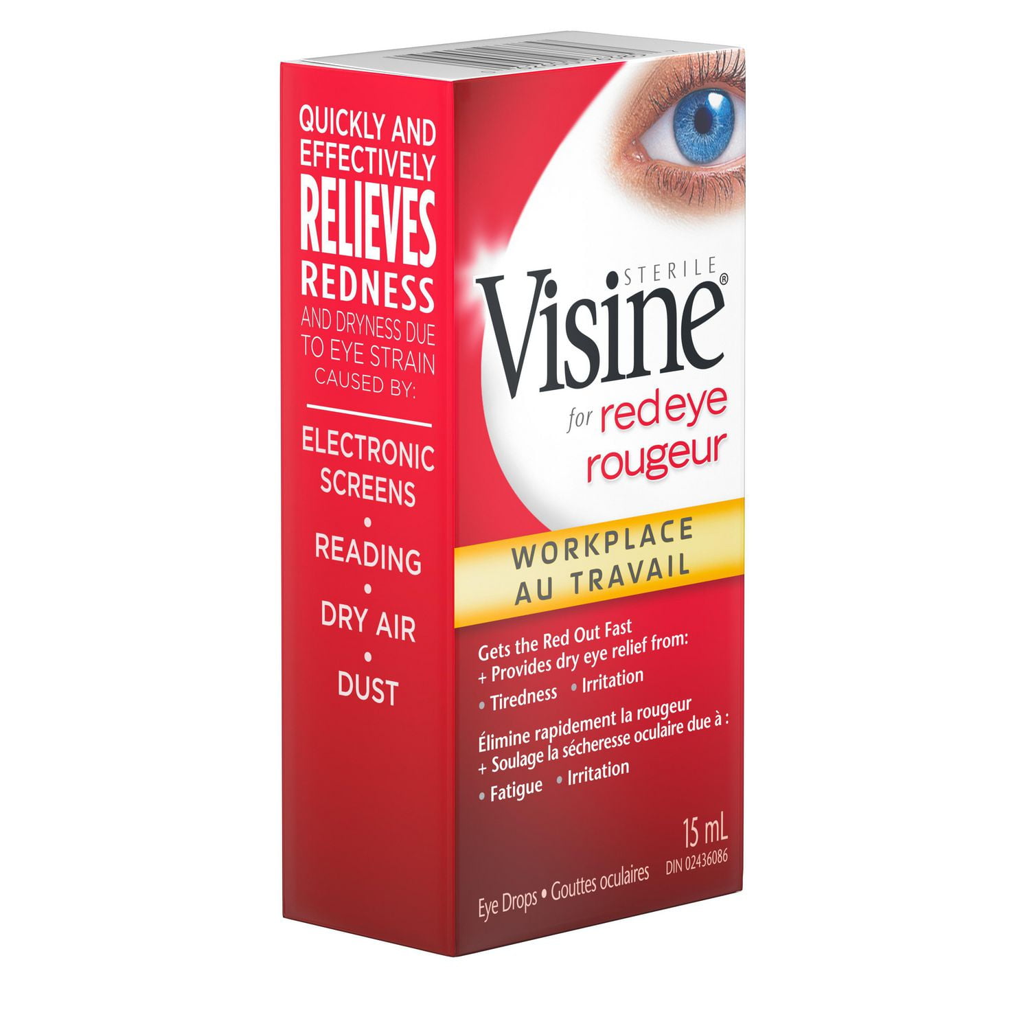 Visine for Red Eye, Workplace Redness Relief, 15 mL