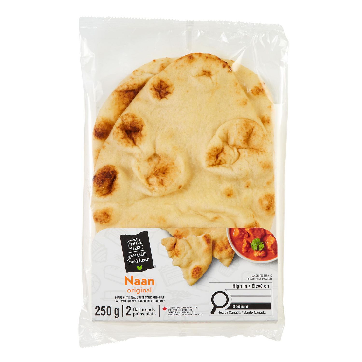Naan original Mon marché fraîcheur (paquet de 2)