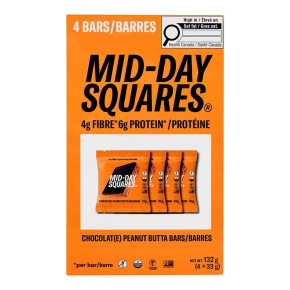 Mid-Day Squares Chocolate Peanut Butta Bars, 132 g/4 x 33 g