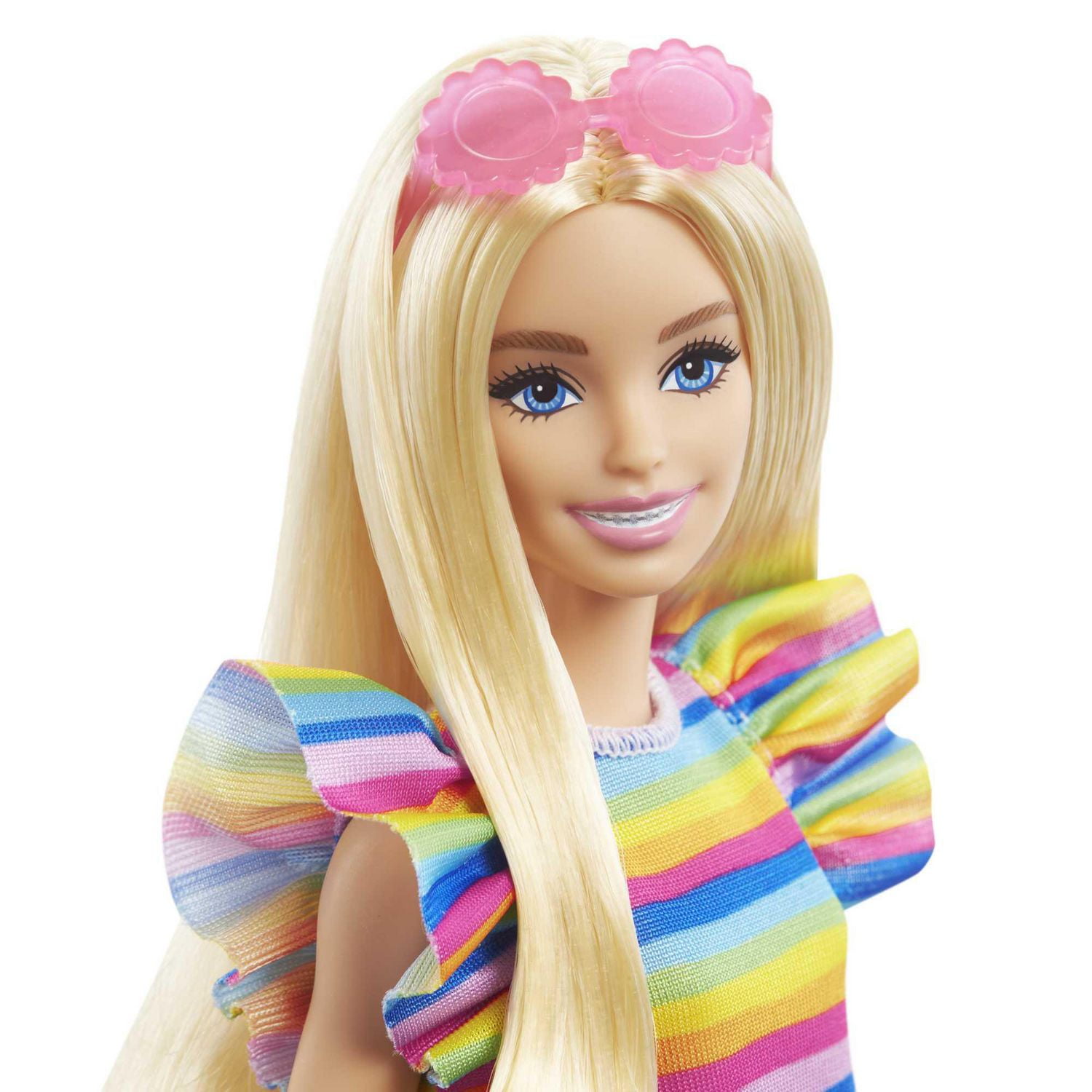 Barbie Doll with Braces and Rainbow Dress, Barbie Fashionistas