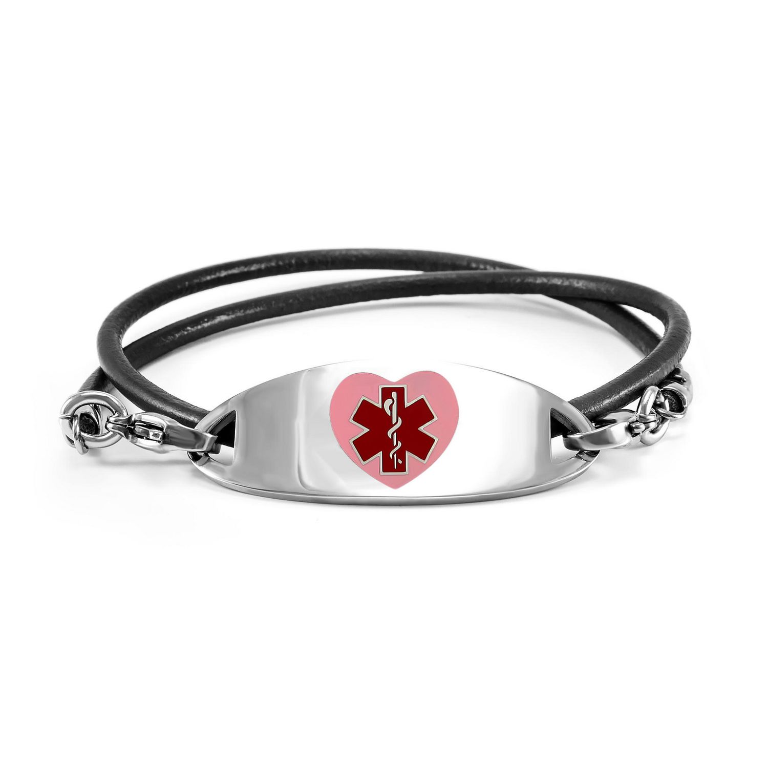 MedicEngraved 316L Stainless Steel Medical Id Bracelet w/ Black