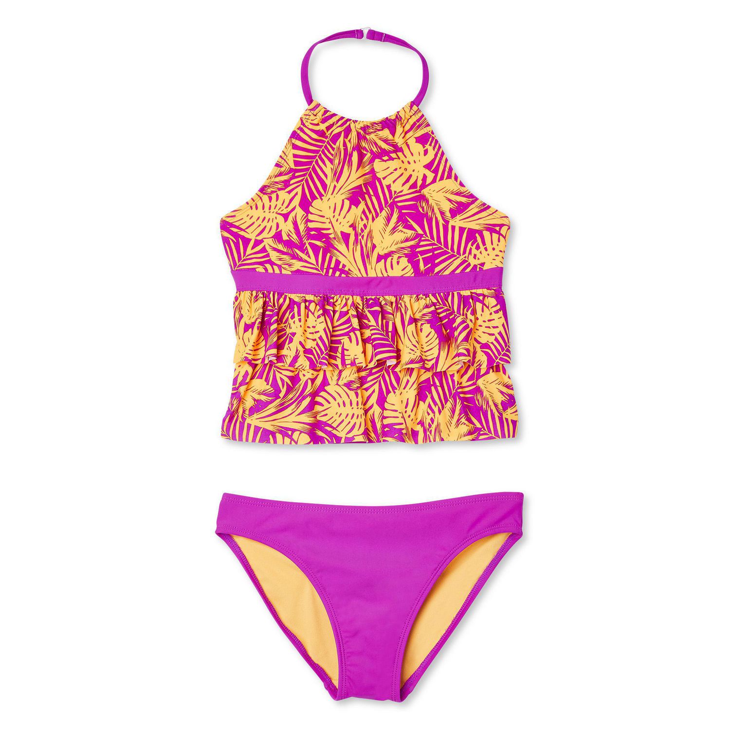 George Girls' Fashion Ruffle Tankini 2-Piece Swimsuit 