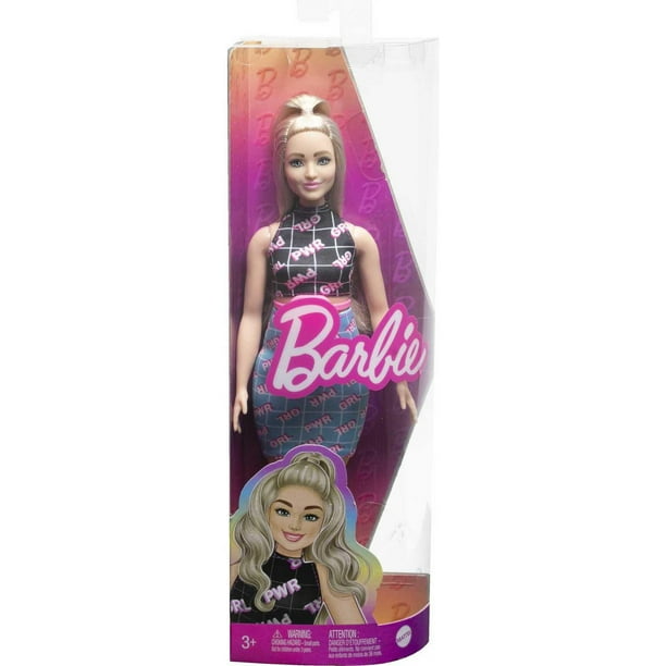 Barbie Fashionistas 2022-Poupée blonde, ronde, girl power Âges 3+ 
