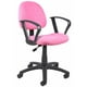 Chaise de travail Nicer Furniture de posture parfait de luxe en microfibre avec accoudoirs bouclés en rose – image 1 sur 4