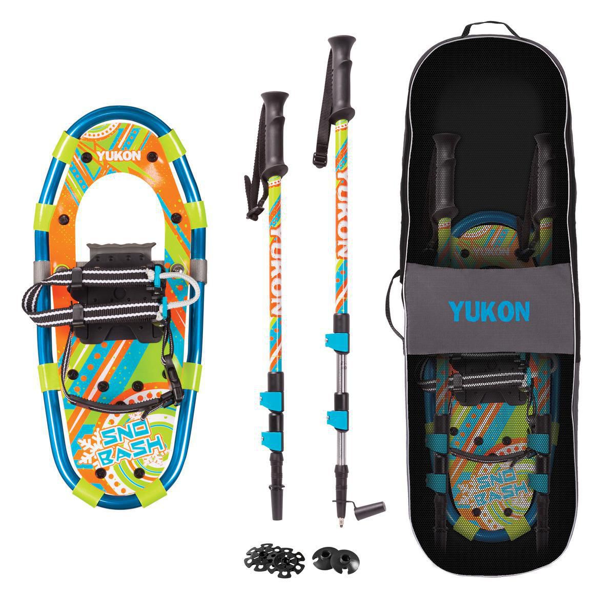 Yukon Charlie's Sno-Bash Youth Aluminum Snowshoes Kit 7x16, 80