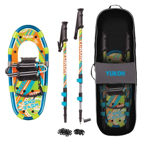 Yukon Charlie's SnoBash Youth Aluminum Snowshoes Kit 7x16, 807006K