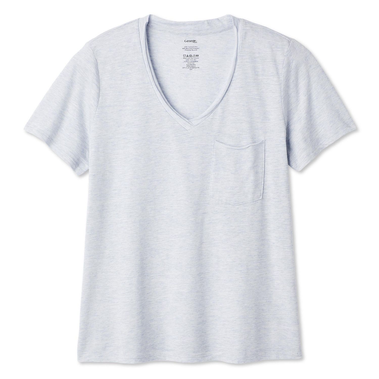 T-shirt à pochette encolure en V George pour femmes