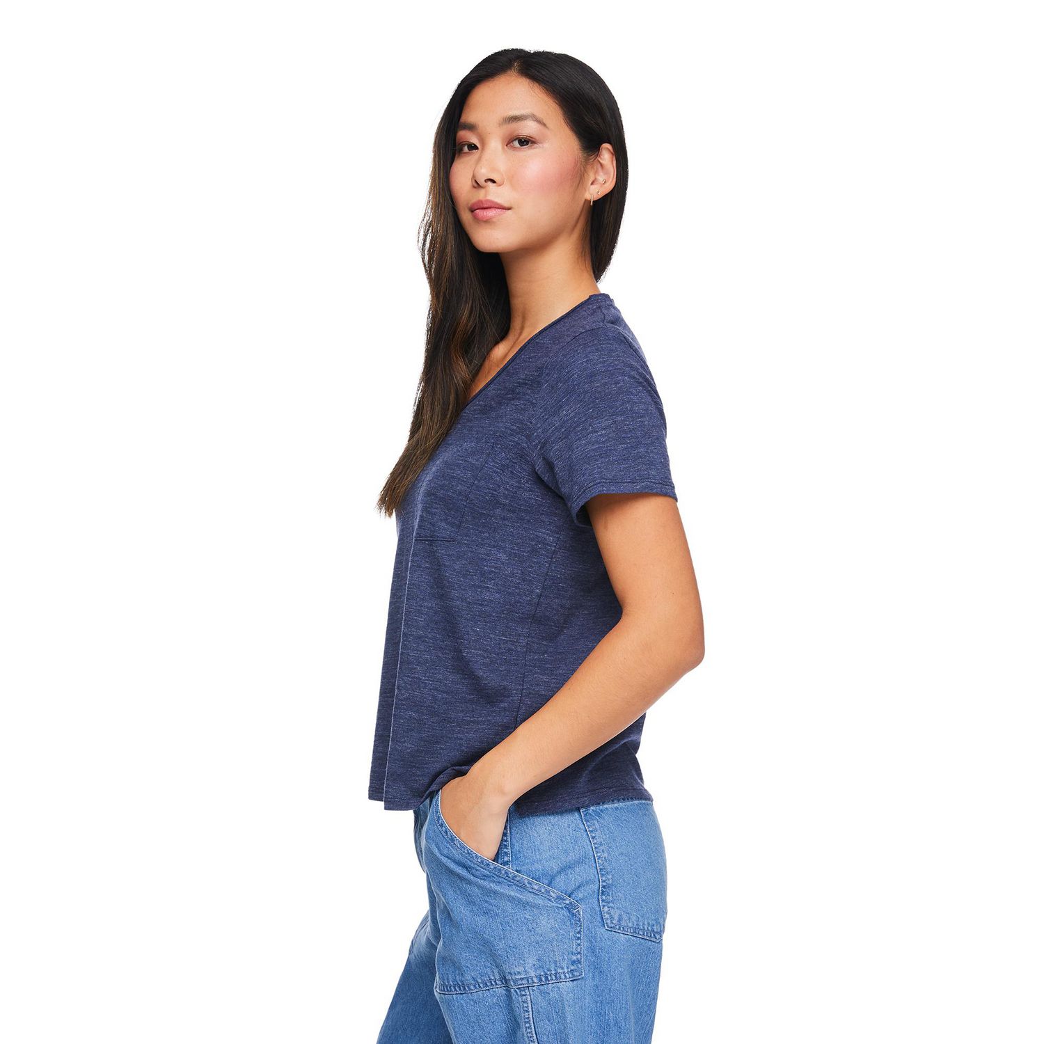 T-shirt à pochette encolure en V George pour femmes