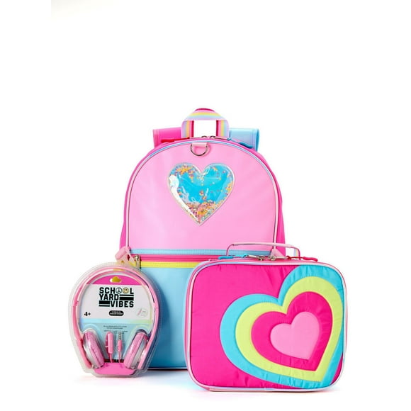 QUILTED HEART 3PC BACKPACK SET