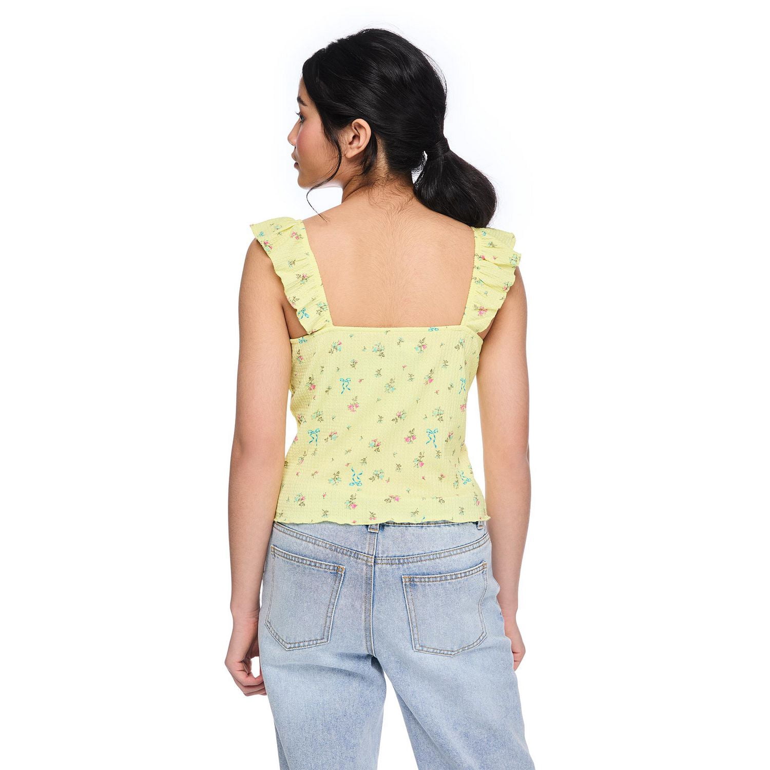 My Sister's Closet Girls' All-Over Printed Flutter Sleeve Top