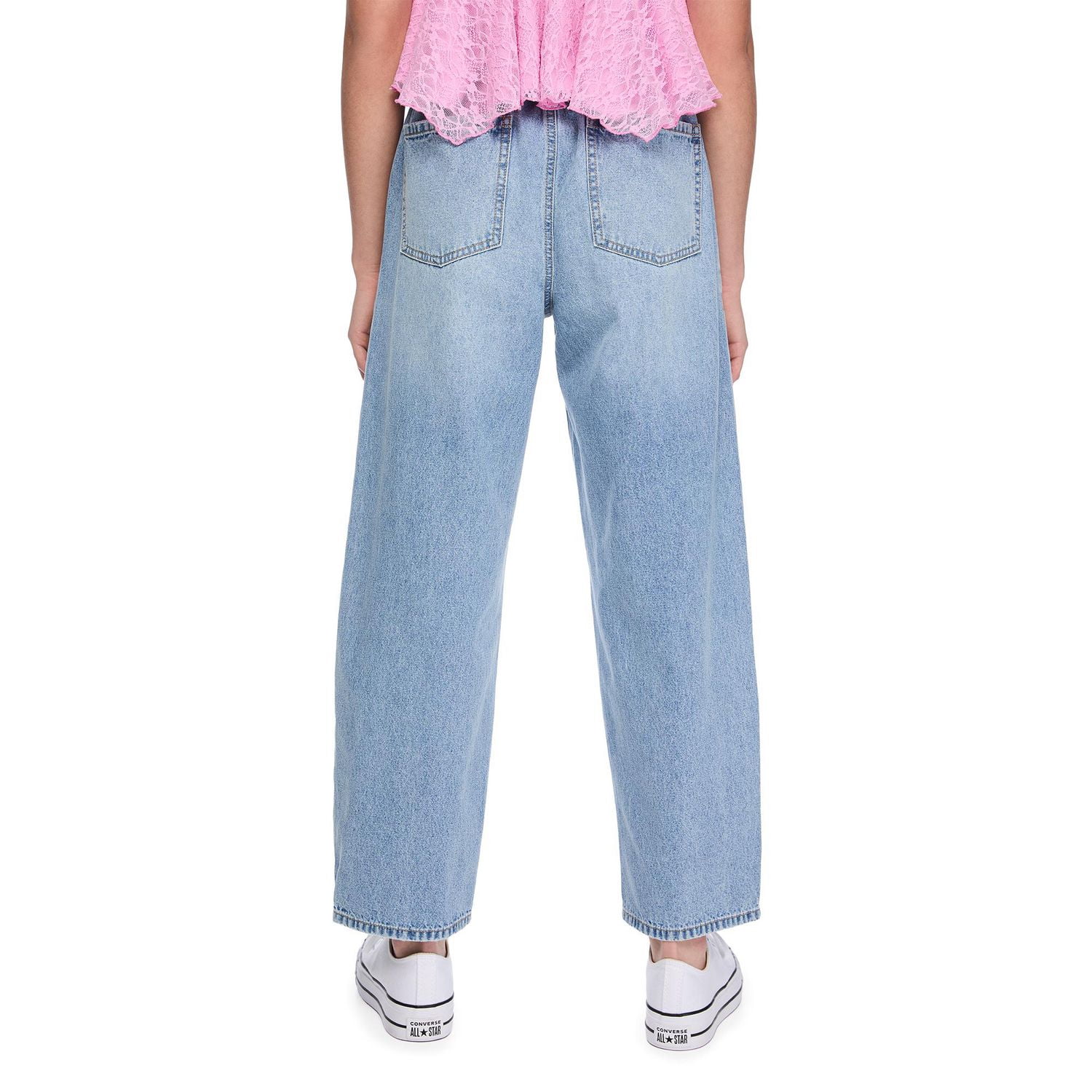 My Sister's Closet Girls' Pull-On Tie Waist Barrel Jean