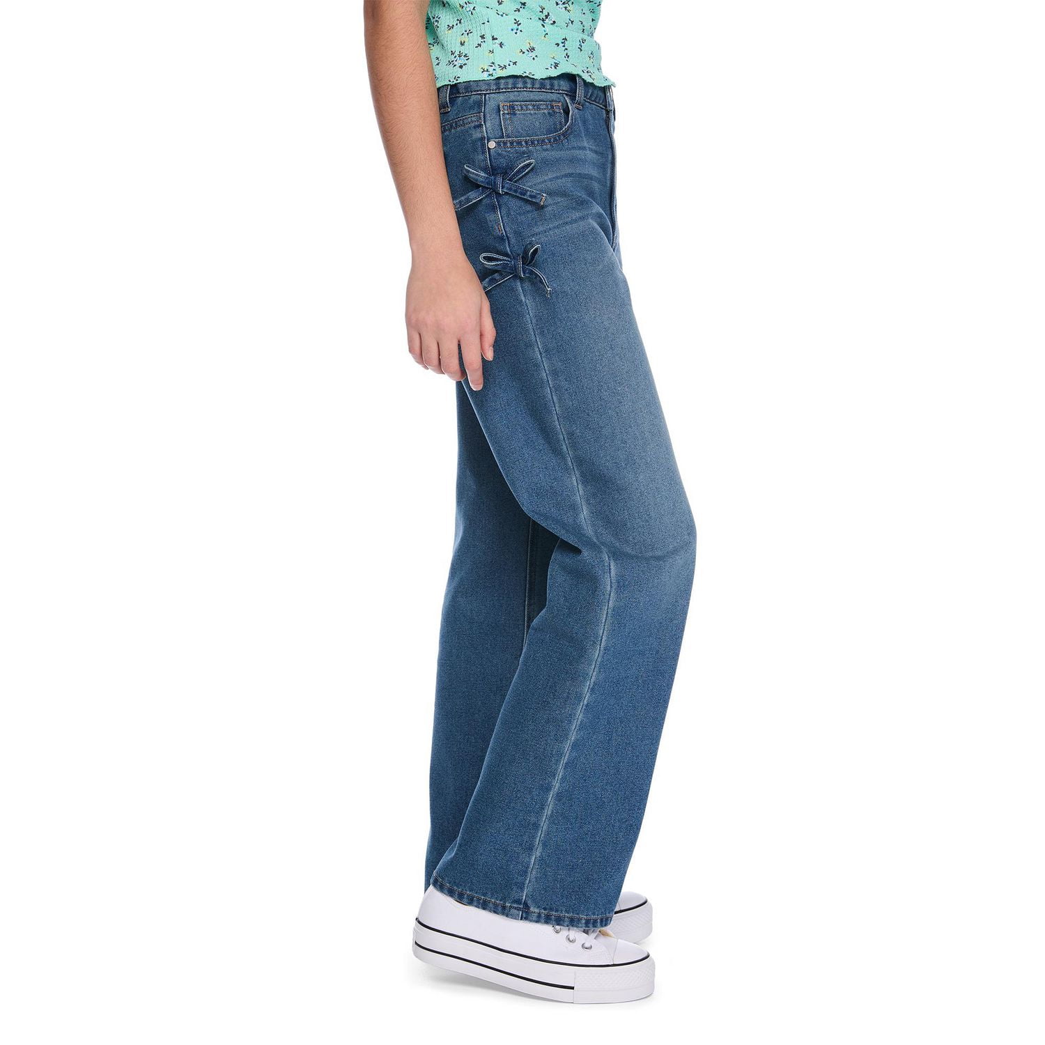 My Sister's Closet Girls' Wide Leg Bow Jean