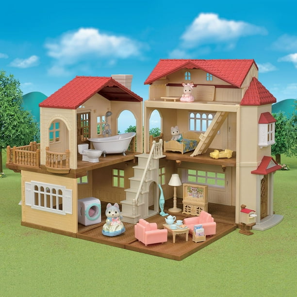 Le cottage au toit bleu - sylvanian maisons, figurines