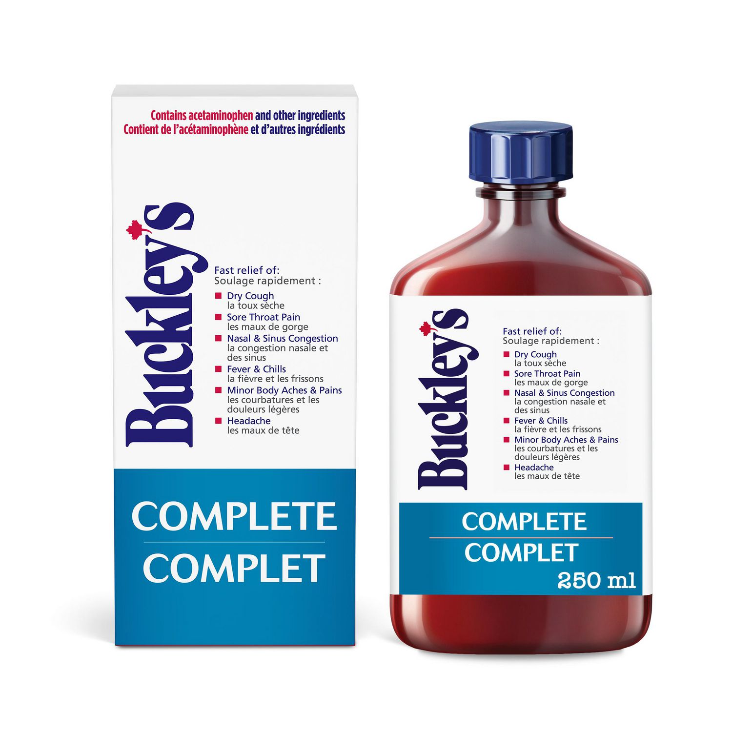 Sirop Buckley Complet Toux, rhume et grippe, 250 ml