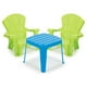 Table et chaises de jardin : bleu/vert – image 1 sur 4