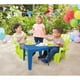 Table et chaises de jardin : bleu/vert – image 2 sur 4