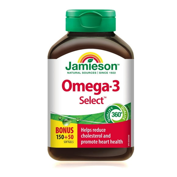 Jamieson Omega-3 Select 1,000 mg Softgels, 150+50 softgels