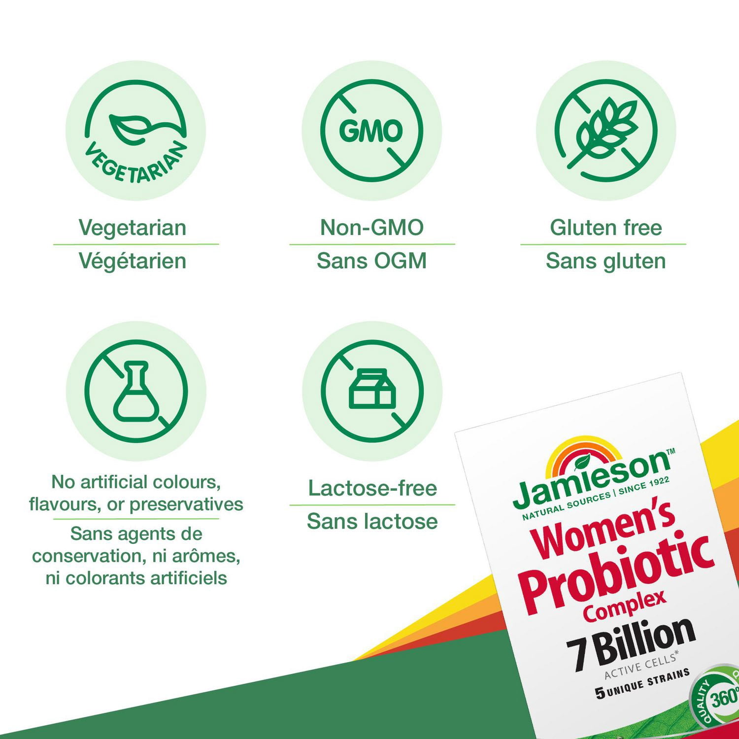 Jamieson capsules probiotiques pour femmes, 7 milliards UFC, 45 capsules