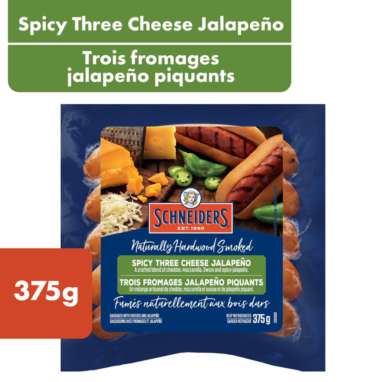Schneiders Spicy Three Cheese Jalapeo Smoked Sausage, 375 g