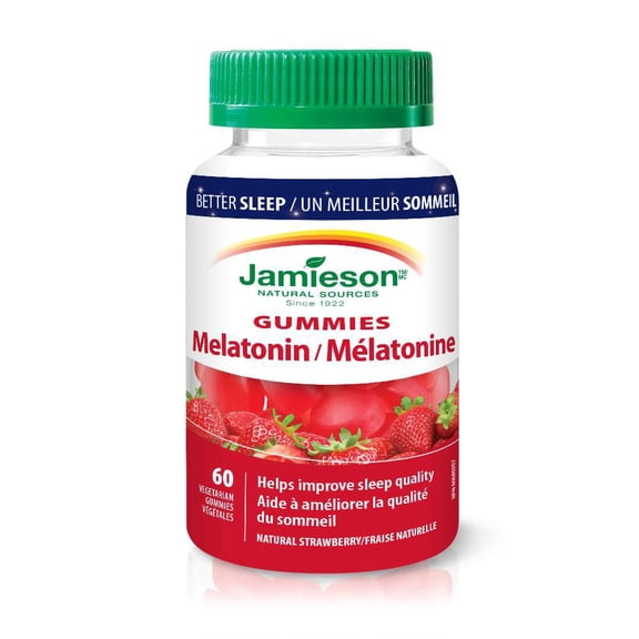 Jamieson Melatonin Gummies, 2.5 mg, Strawberry Flavour, 60 Count