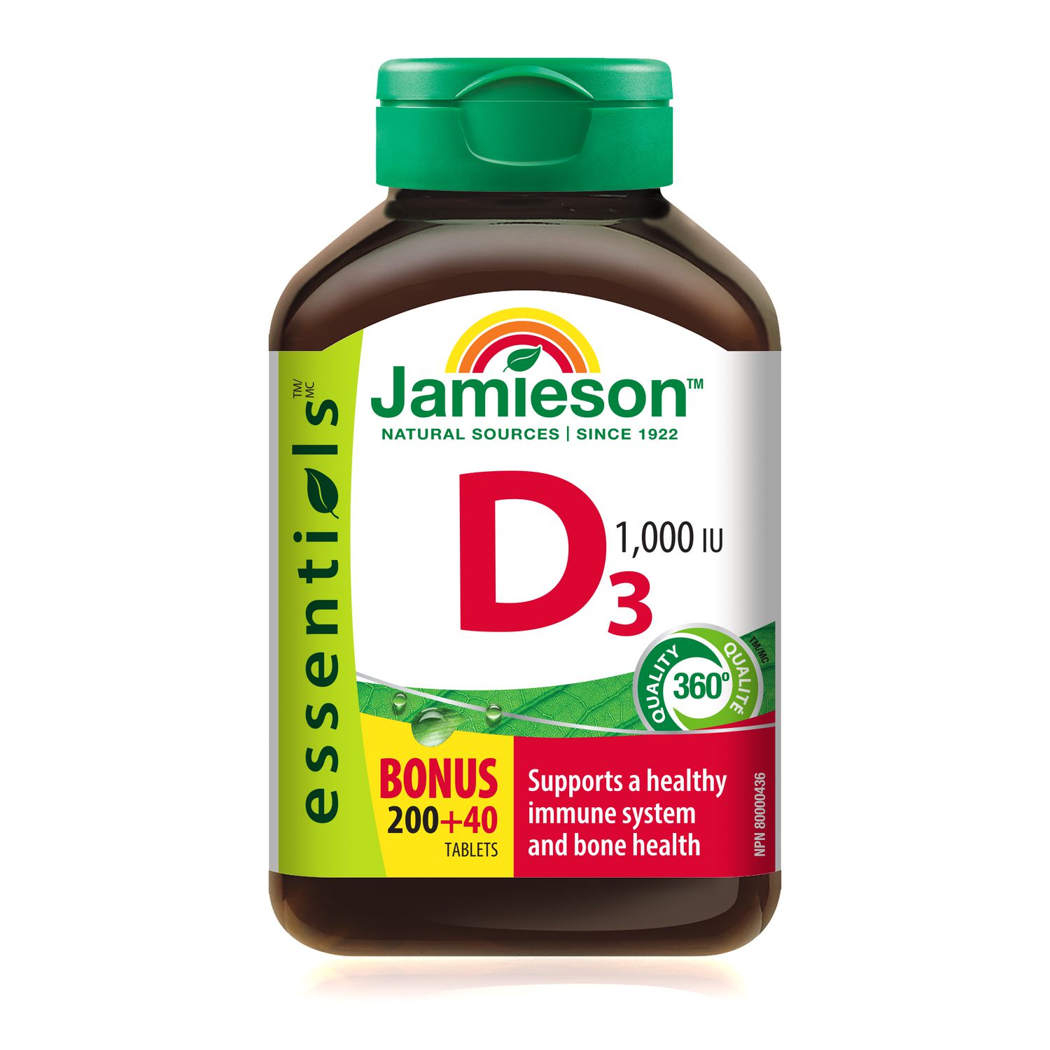 Jamieson Comprimés de Vitamine D3 1 000 UI