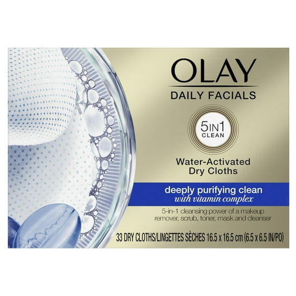 Olay Daily Facials Deep Purifying Cleansing Cloths, 33 cloths