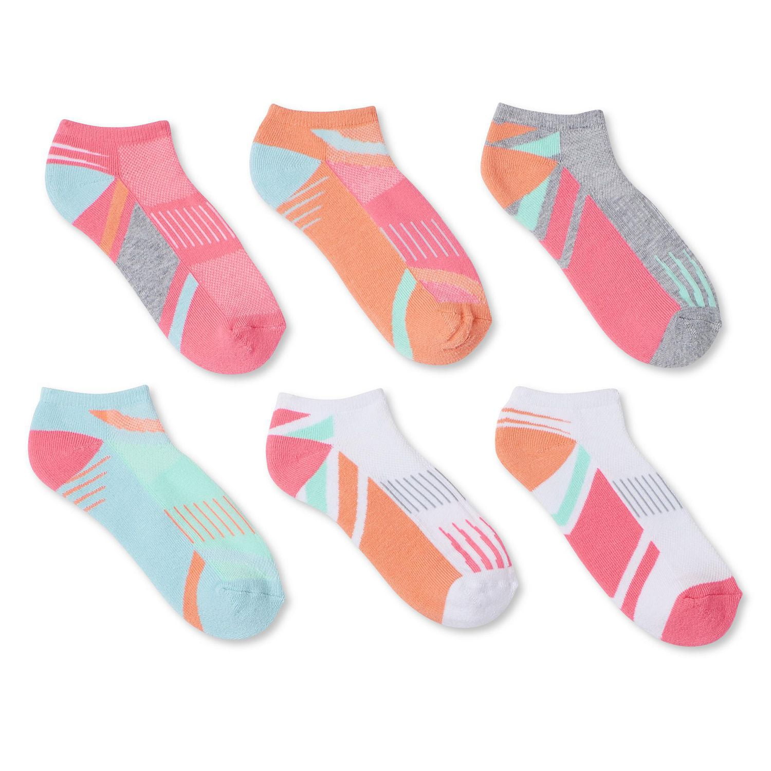 Athletic Works Girls' Low-Cut Socks 6-Pack