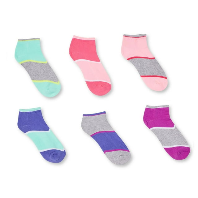 Athletic Works Girls' Ankle Socks 6-Pack