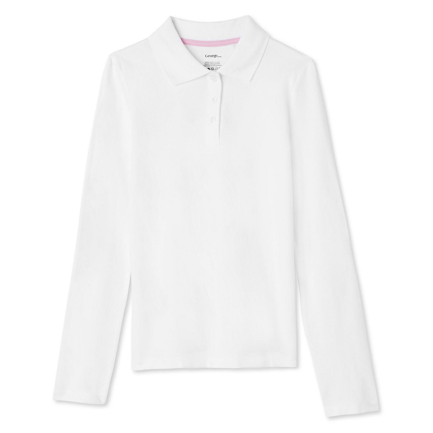 George Girls' Uniform Long Sleeve Polo 