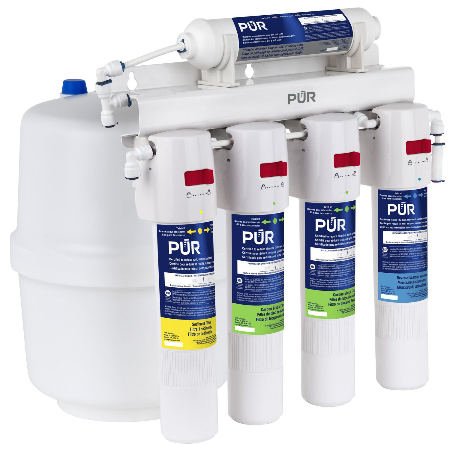 Filtre à eau système osmose inverse 3 Gallon Réservoir pression de rangement prend 1/10,2 cm Tuyau LDPE 