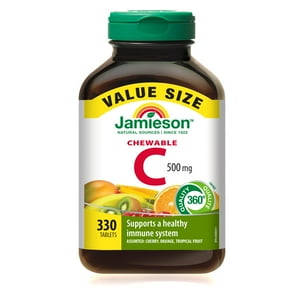 Jamieson Vitamin C Chewable Tablets, 500 mg, Mixed Fruit Flavours