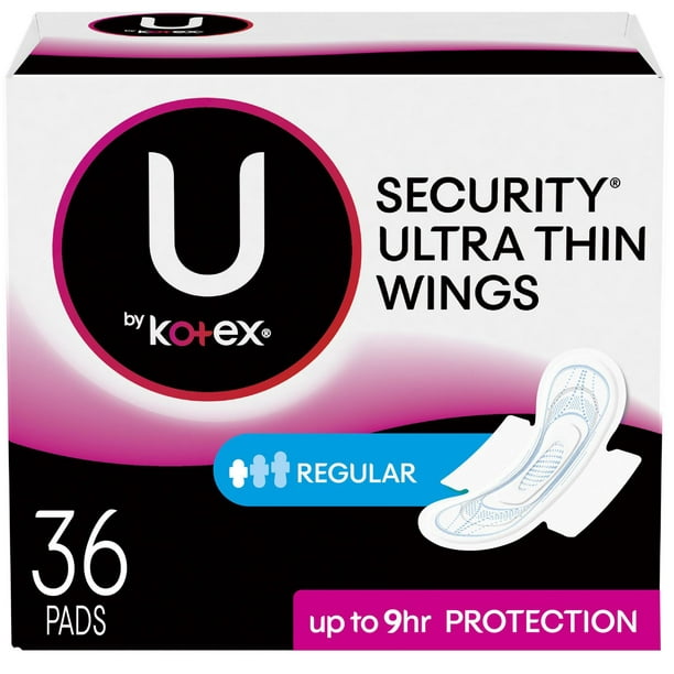 Serviettes ultra minces U by Kotex Security avec ailes, régulières, non parfumées