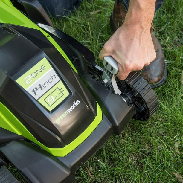 Green Works Electric 10Amp Push Mower, Bagger, corded, Vintage