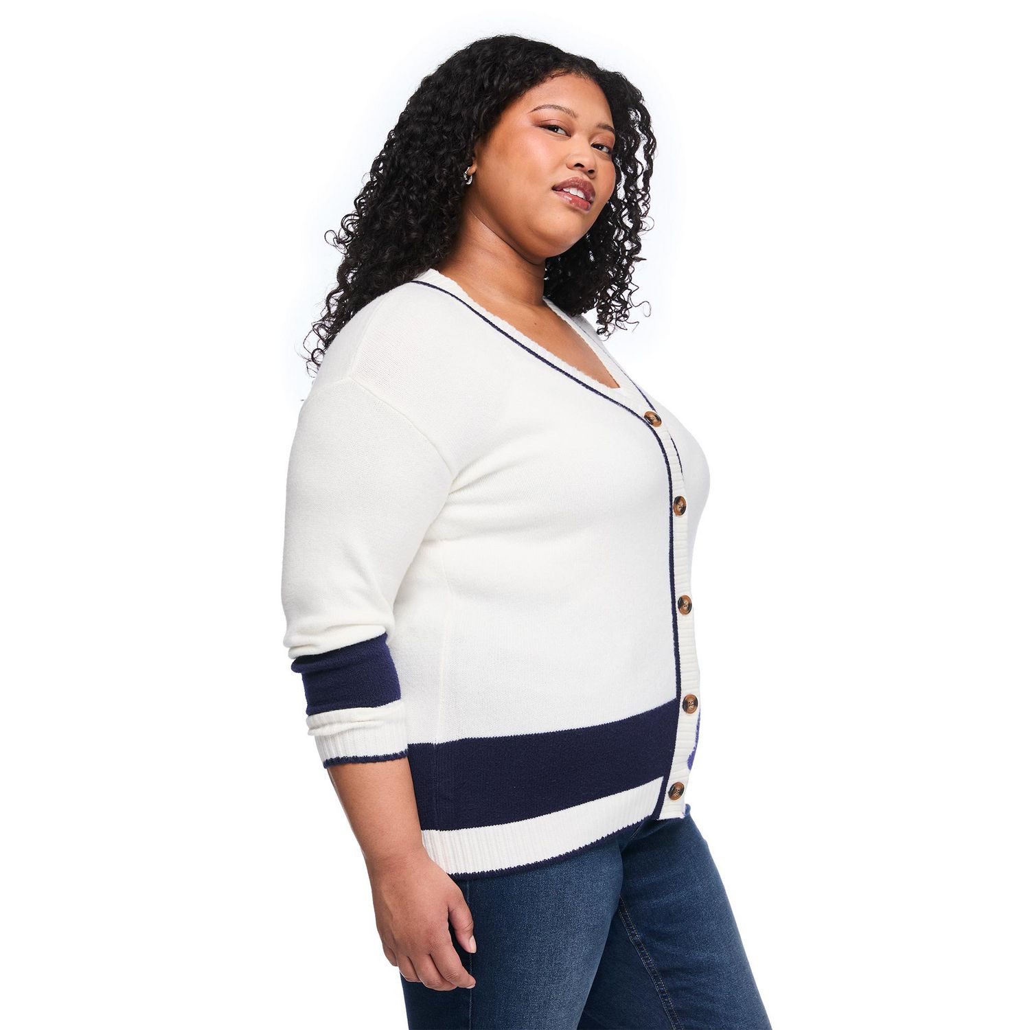Cardigan à blocs de couleurs Lane Bryant Plus pour femmes