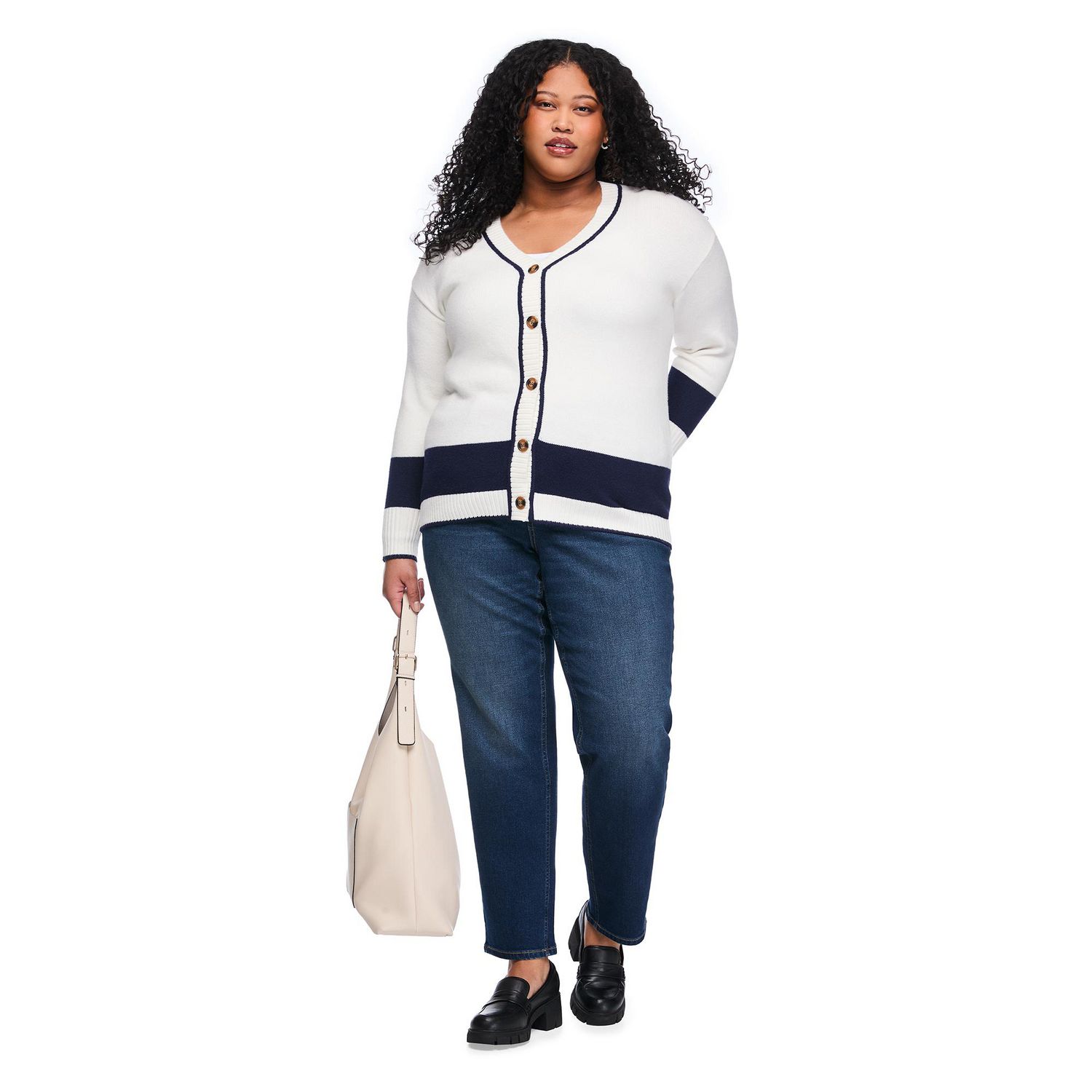 Cardigan à blocs de couleurs Lane Bryant Plus pour femmes