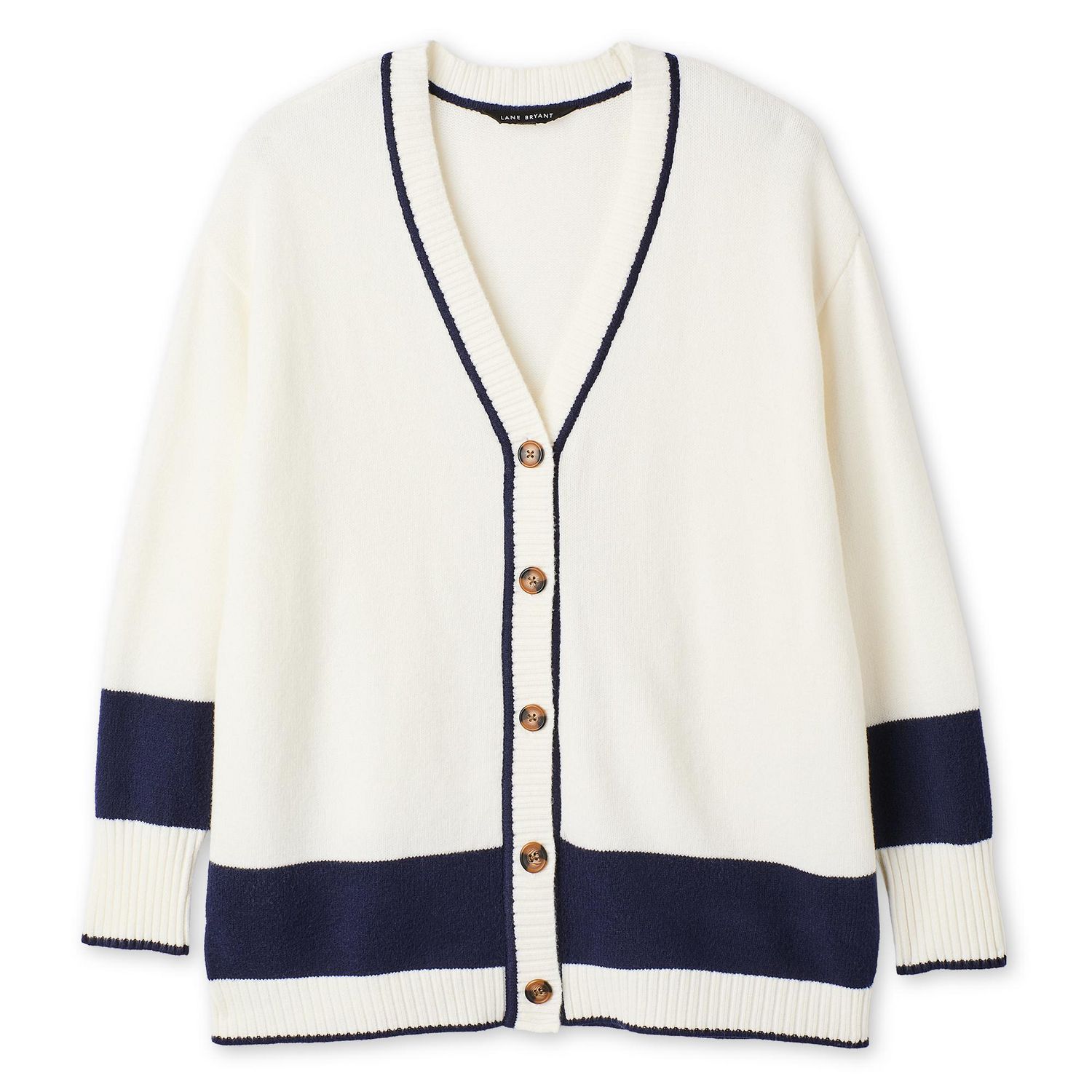Cardigan à blocs de couleurs Lane Bryant Plus pour femmes