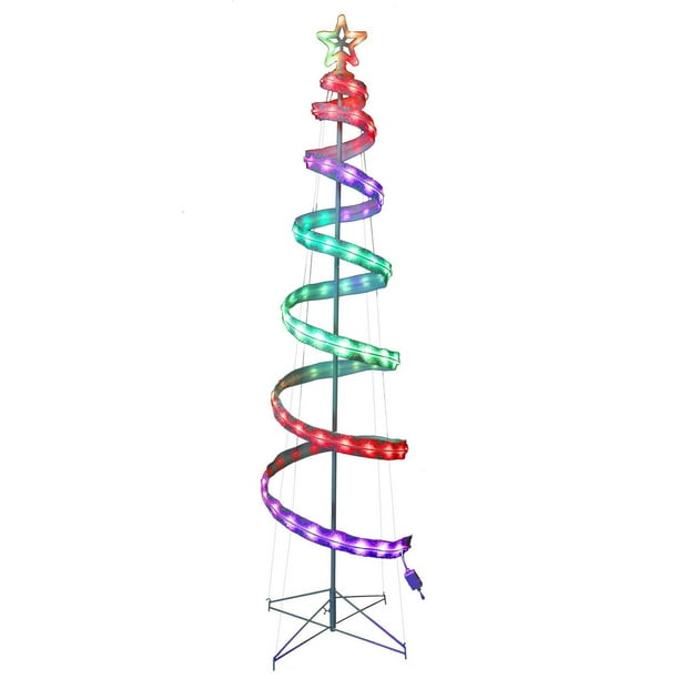 Holiday Time 7FT RGB SPIRAL TREE, Indoor and outdoor use; 8 Multi ...