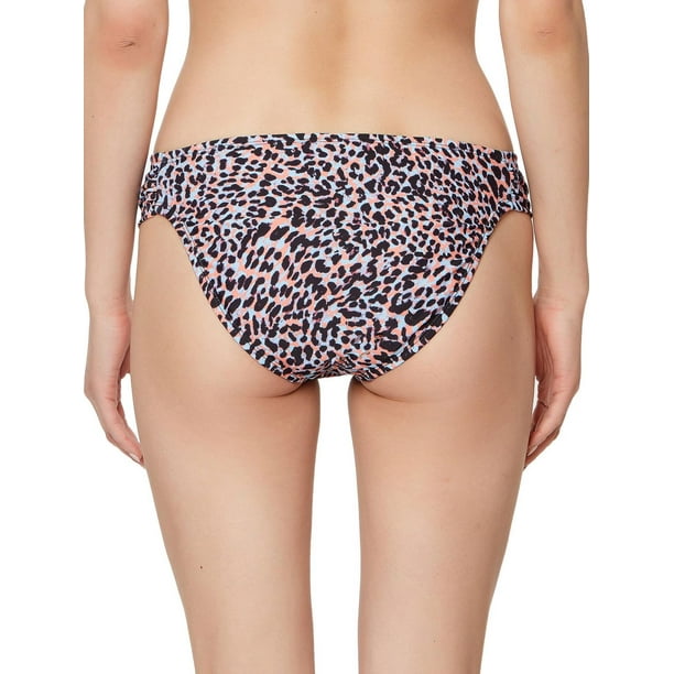 JS Jessica Simpson Women's Groovy Leopard Side Shirred Hipster Bottom 