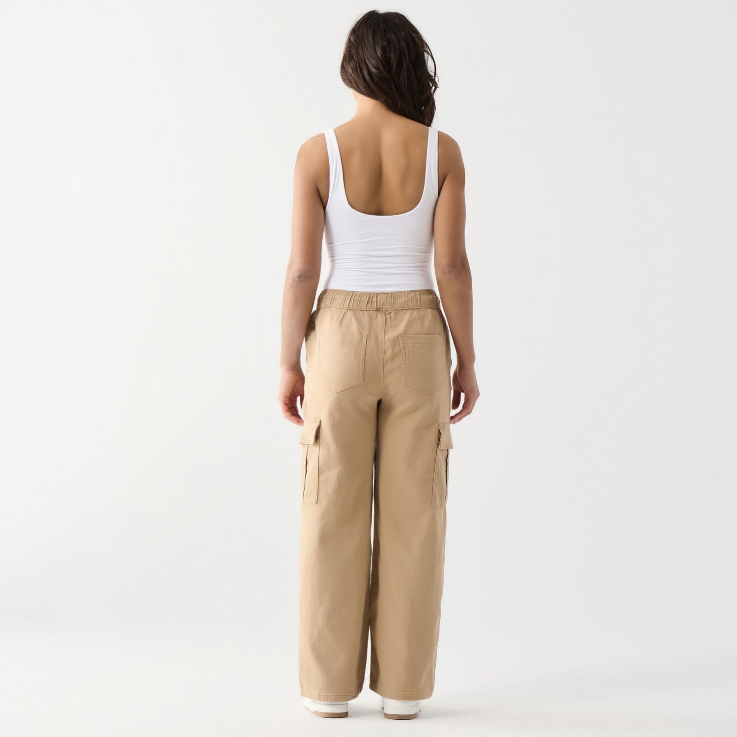 DV Pantalon cargo à taille haute et coupe décontractée avec ceinture élastique