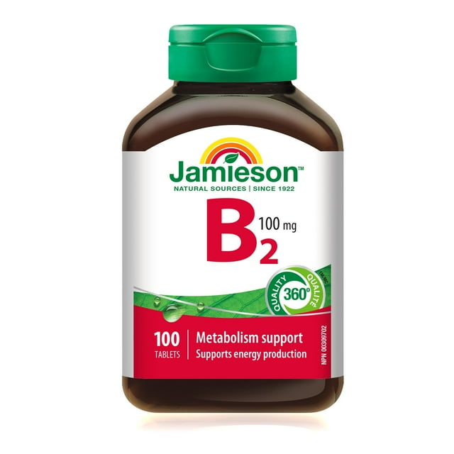Jamieson Caplets de Vitamine B2 100 mg (Riboflavine)
