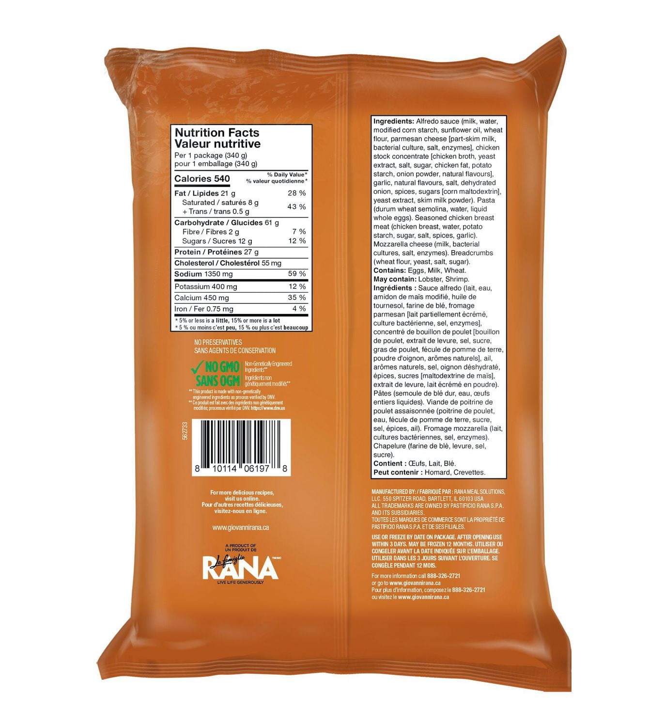 Rana CHICKEN ALFREDO LASAGNA, 340 g