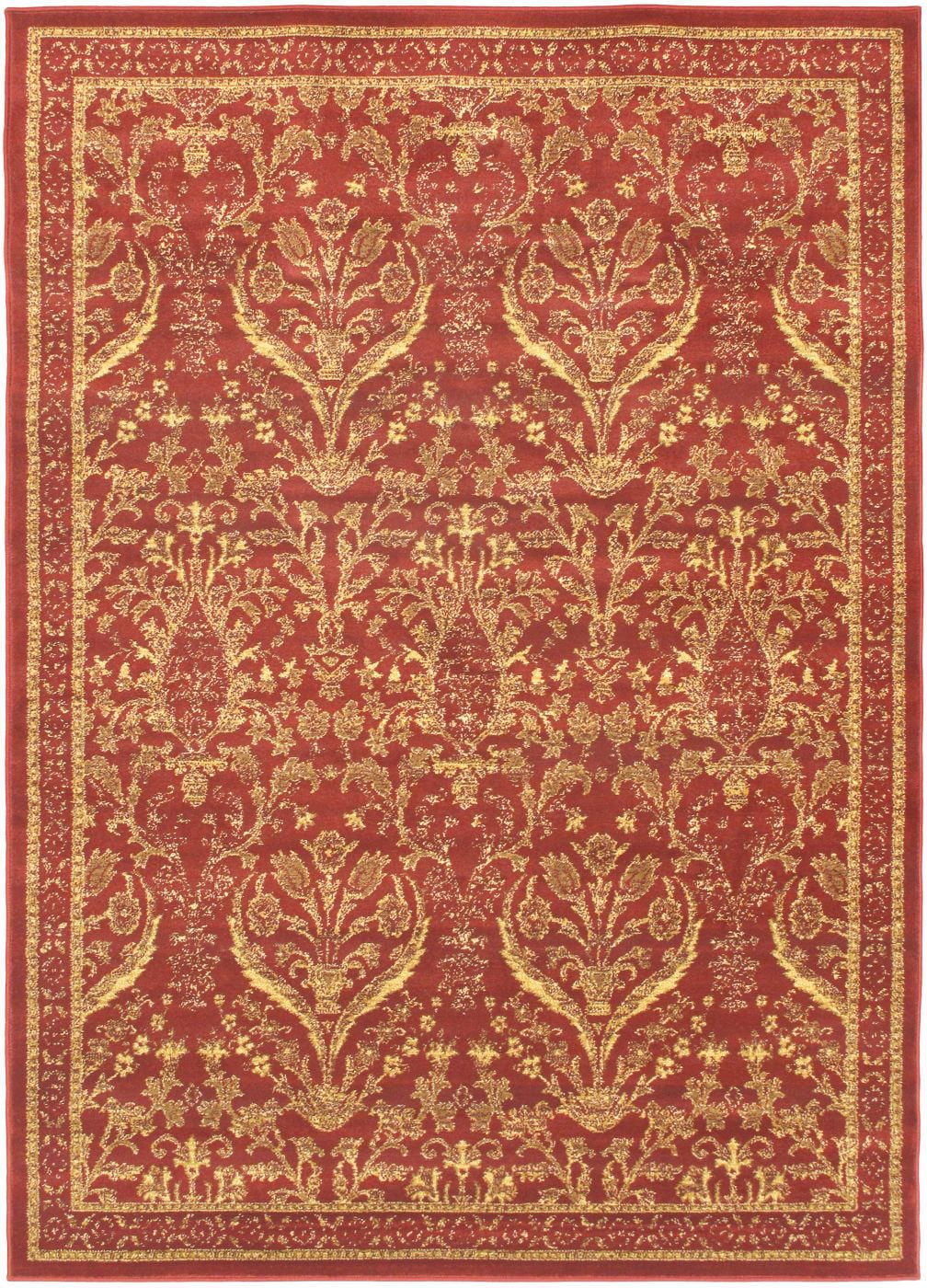 eCarpetGallery Oriental Garden Red Polypropylene Rug 4'7" X 6'5